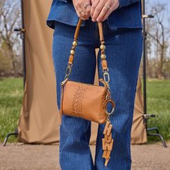 Alternative view of Darcy Crossbody in Washed Leather - Harvest Wheat