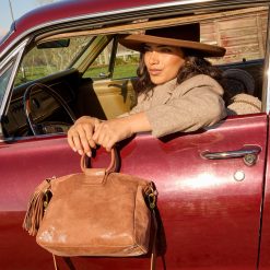 Alternative view of Sheila Medium Satchel in Buffed Leather - Burnished Saddle