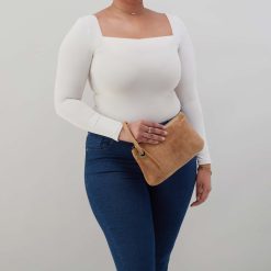 Alternative view of Daisy Daze Large Wristlet in Buffed Leather - Whiskey