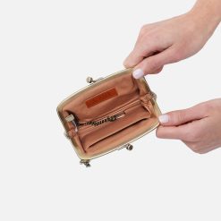 Alternative view of Cheer Frame Pouch In Metallic Leather - Gold Leaf