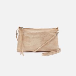 Darcy Crossbody in Metallic Leather - Gold Leaf