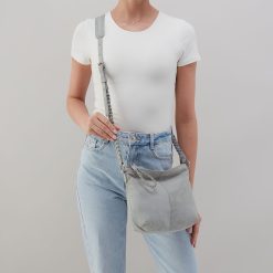 Alternative view of Lasso Medium Crossbody In Buffed Leather - Misty Harbor