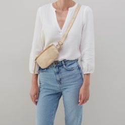 Alternative view of Fern Belt Bag In Metallic Leather - Gold Leaf