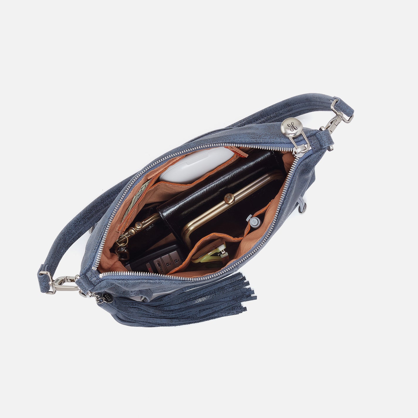 Kori Crossbody in Buffed Leather - Indigo Sky - Image 4