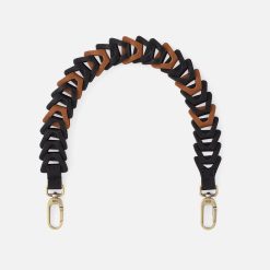 Petty Leather Link Strap in Pebbled Leather - Black