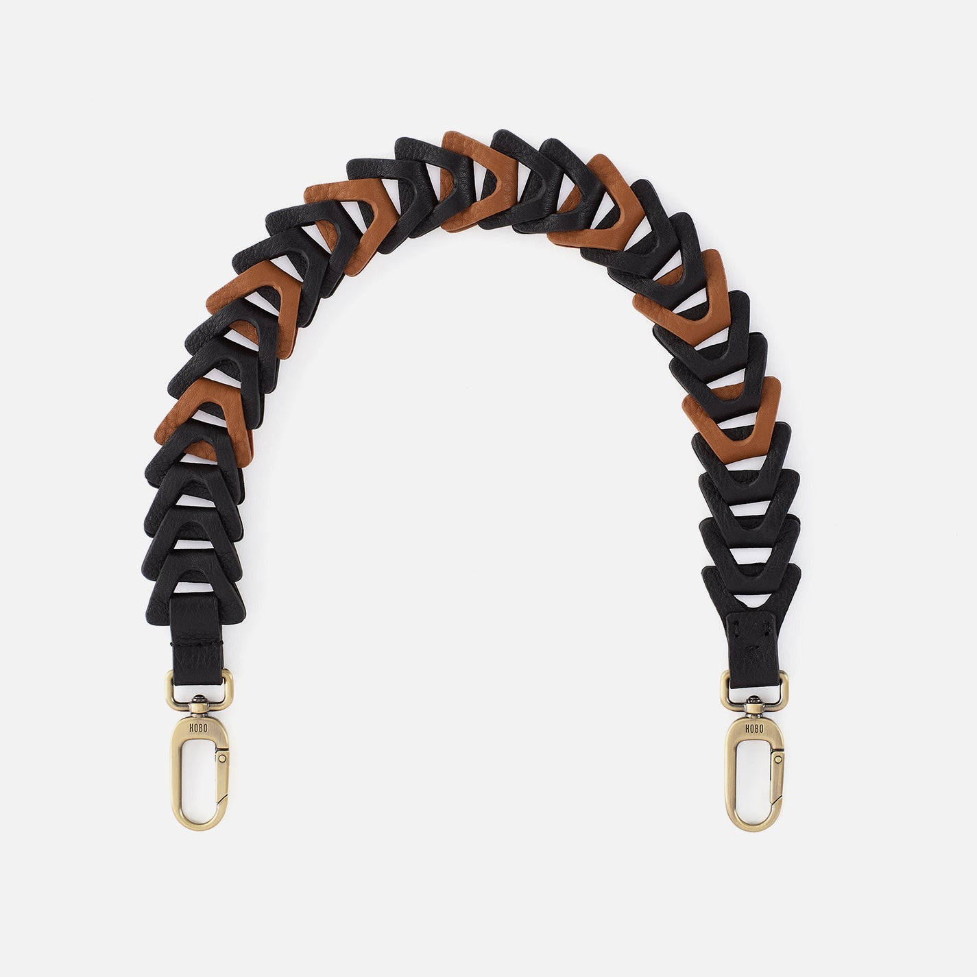 Petty Leather Link Strap in Pebbled Leather - Black