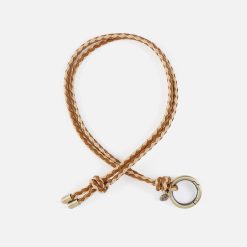 Lasso Lanyard Fob in Polished Leather - Truffle