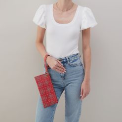 Alternative view of Vida Wristlet In Coated Canvas - Red Journey Bandana