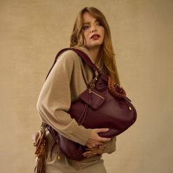 Alternative view of Kori Hobo in Pebbled Leather - Mulberry Glaze