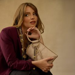 Alternative view of Sable Wristlet in Aniline Gloss Leather - Stone Gloss