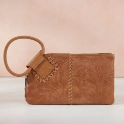 Alternative view of Sable Wristlet In Tooled Embossed Leather - Saddle Tooled Emboss