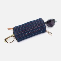 Alternative view of Spark Double Eyeglass Case In Denim Fabric - Dark Denim