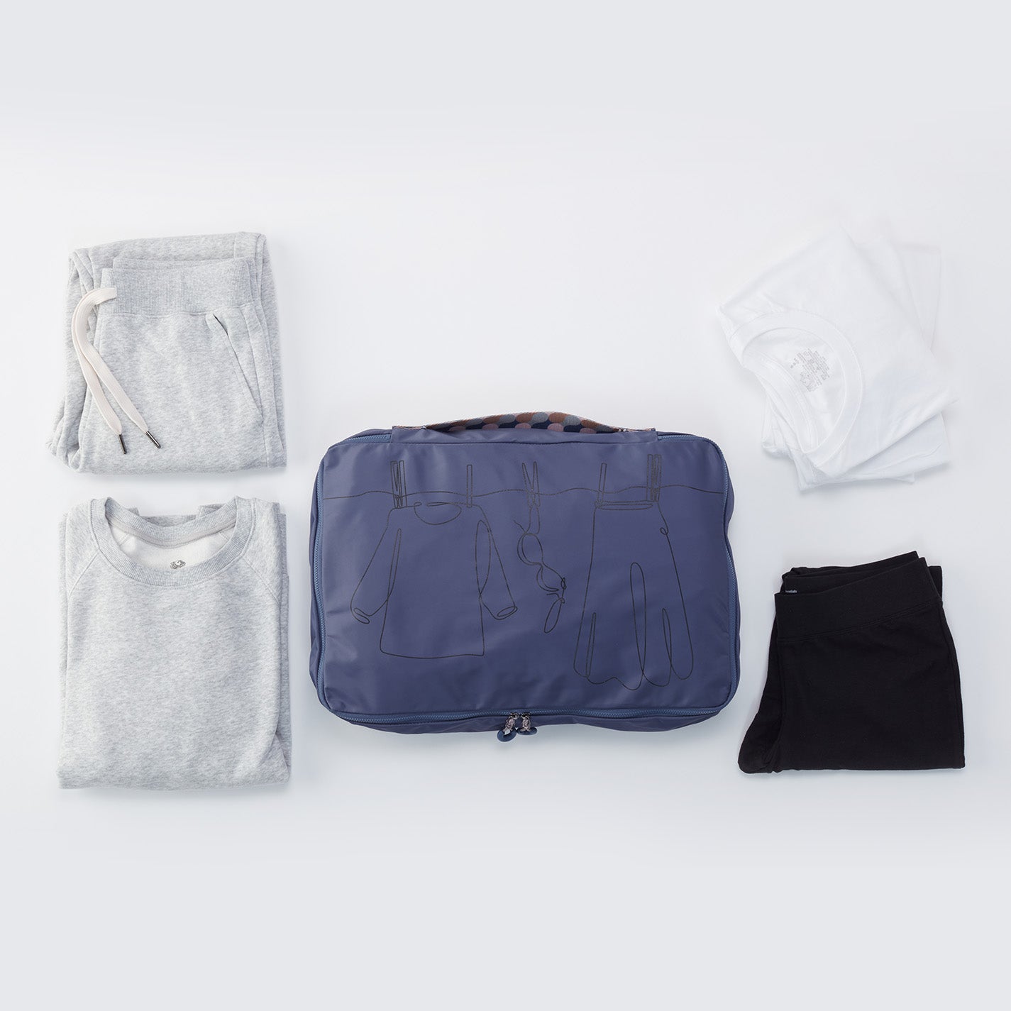 SET TO GO Packing Cube Large in CaRefiber recycled nylon - Ocean - Image 7