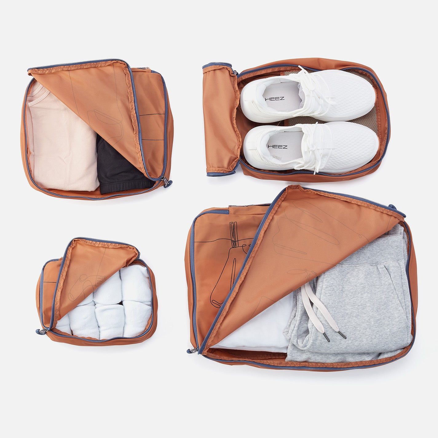 SET TO GO Packing Cube Small in CaRefiber recycled nylon - Dune - Image 4