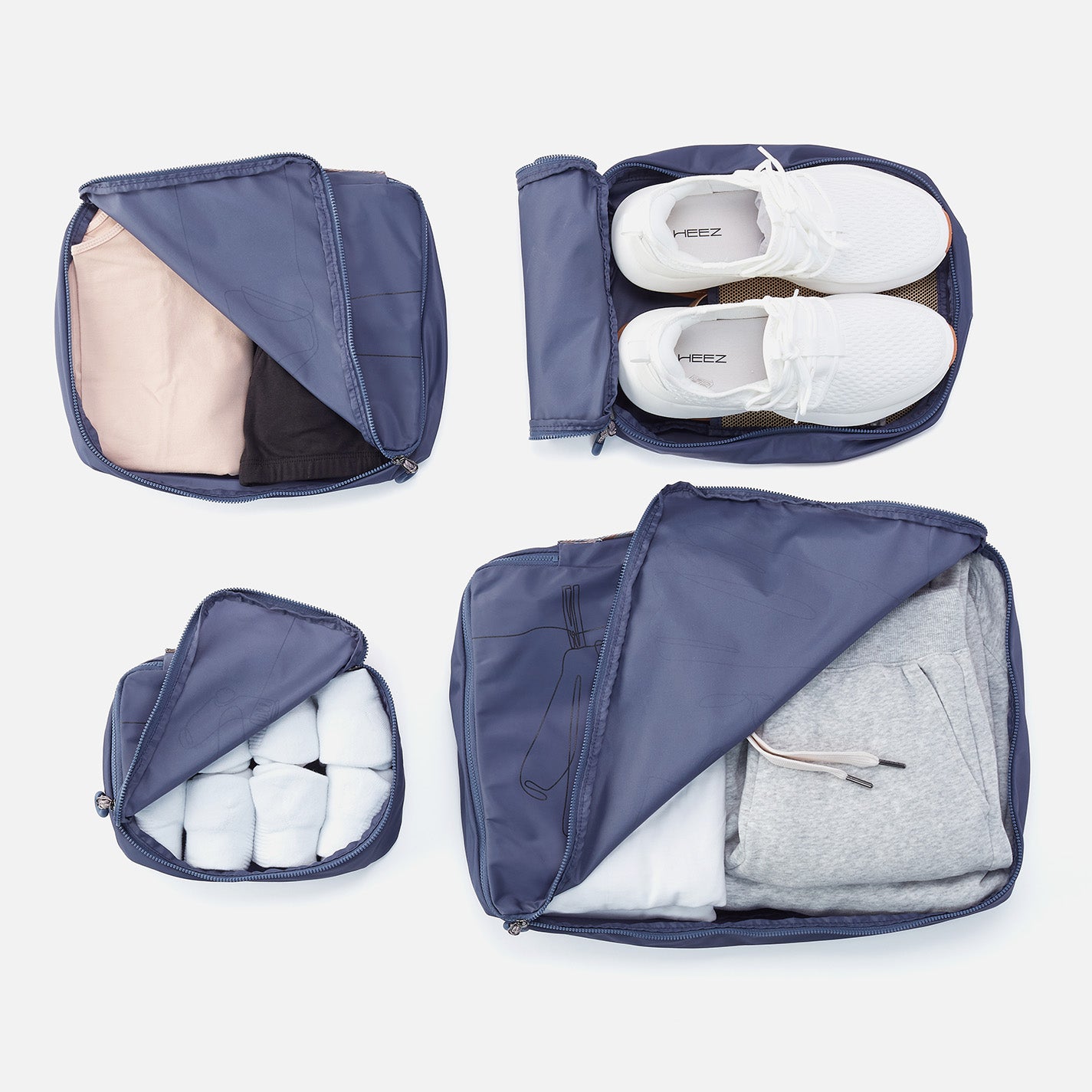 SET TO GO Packing Cube Small in CaRefiber recycled nylon - Ocean - Image 4