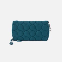 DOUBLE VISION Quilted Clip Eyewear Organizer in CaRefiber recycled nylon - Teal