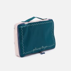 Alternative view of SET TO GO Packing Cube Large in CaRefiber recycled nylon - Teal