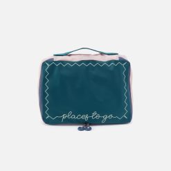 SET TO GO Packing Cube Medium in CaRefiber recycled nylon - Teal