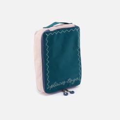 Alternative view of SET TO GO Shoe Packing Cube in CaRefiber recycled nylon - Teal