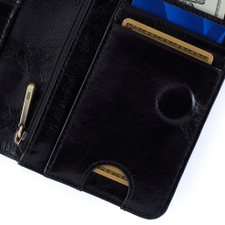 Alternative view of Jill Bifold Wallet in Polished Leather - Black