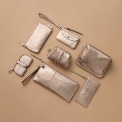 Alternative view of Carte Card Case In Metallic Leather - Cameo Quartz