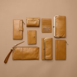 Alternative view of Vida Wristlet in Polished Leather - Natural