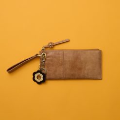 Alternative view of Daisy Keychain In Polished Leather - Black