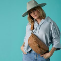 Alternative view of Hunter Medium Belt Bag In Buffed Leather - Whiskey