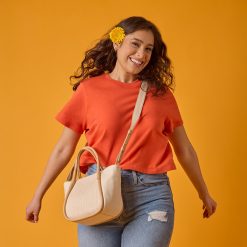 Alternative view of Margot Satchel In Pebbled Leather - Cream