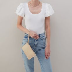 Alternative view of Vida Small Pouch in Micro Pebbled Leather - Almond