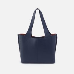 Vida Tote in Micro Pebbled Leather - Mood Indigo