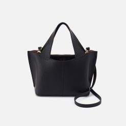 Vida Small Tote in Micro Pebbled Leather - Black