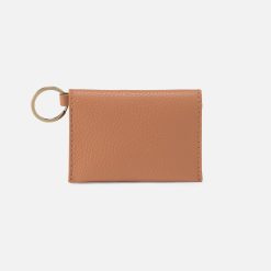 Vida Card Case in Micro Pebbled Leather - Biscuit