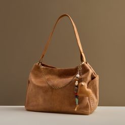 Alternative view of Heart Swells Charm in Buffed Leather - Whiskey