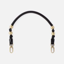 Tamborine Strap in Polished Leather - Black