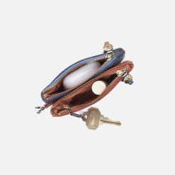 Alternative view of Double Zip Coin Pouch in Buffed Leather - Burnished Saddle