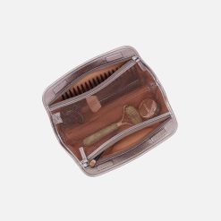 Alternative view of Beauty Brush Case in Metallic Leather - Pewter Spur
