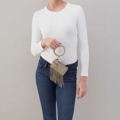 Alternative view of Ring Credit Card Wristlet in Nubuck Leather - Golden Granite