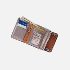 Alternative view of Robin Compact Wallet in Metallic Leather - Pewter Spur