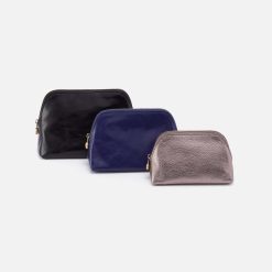 Tri-Pouch in Mixed Leathers - Black