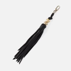 Tamborine Tassel in Polished Leather - Black