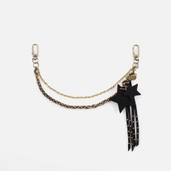 Black Star Swag in Pebbled Leather - Black