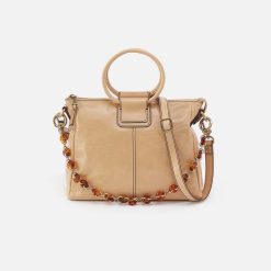 Sheila Medium Satchel in Polished Leather - Desert Sand