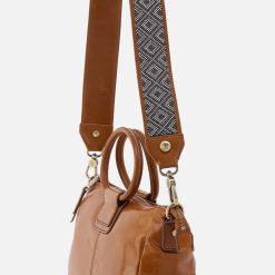 Alternative view of Beaded Guitar Strap in Polished Leather - Truffle