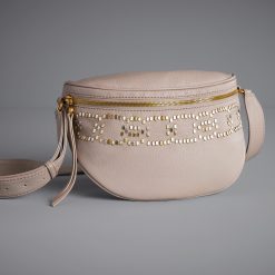 Alternative view of Juno Belt Bag In Pebbled Leather - Taupe