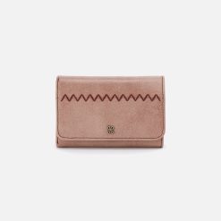 Jill Trifold Wallet In Buffed Leather - Hazel
