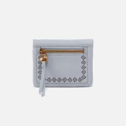 Lumen Mini Wallet In Pebbled Leather - Blue Pearl