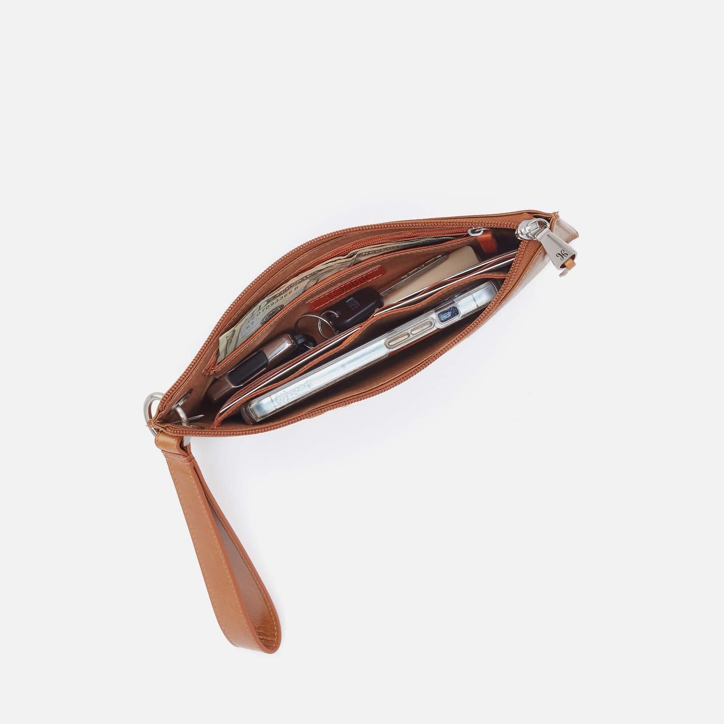 Vida Wristlet in Polished Leather - Truffle - Image 3