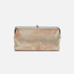 Lauren Clutch-Wallet In Metallic Leather - Saddle Stardust