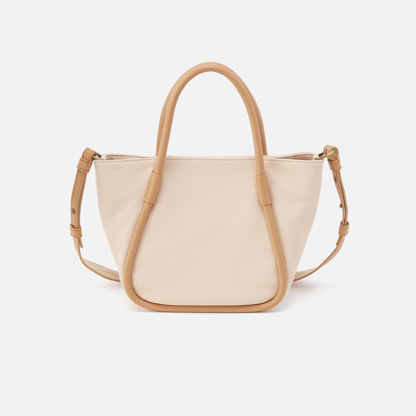 Margot Satchel In Pebbled Leather - Cream - Image 6